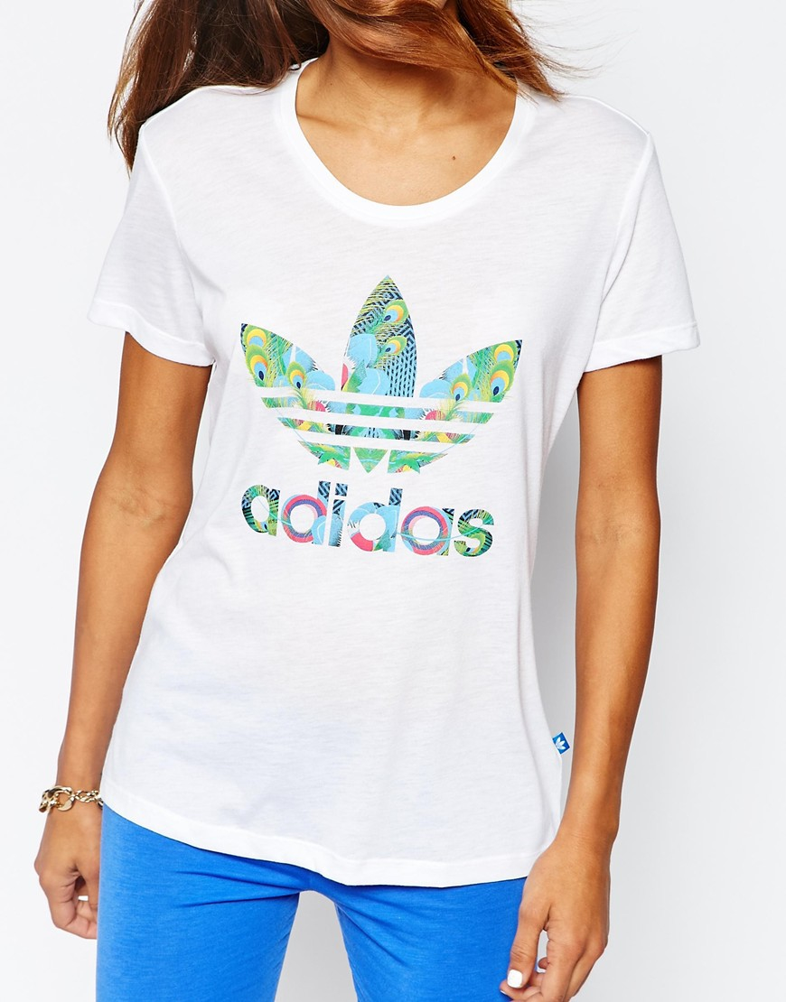 adidas flower logo t shirt