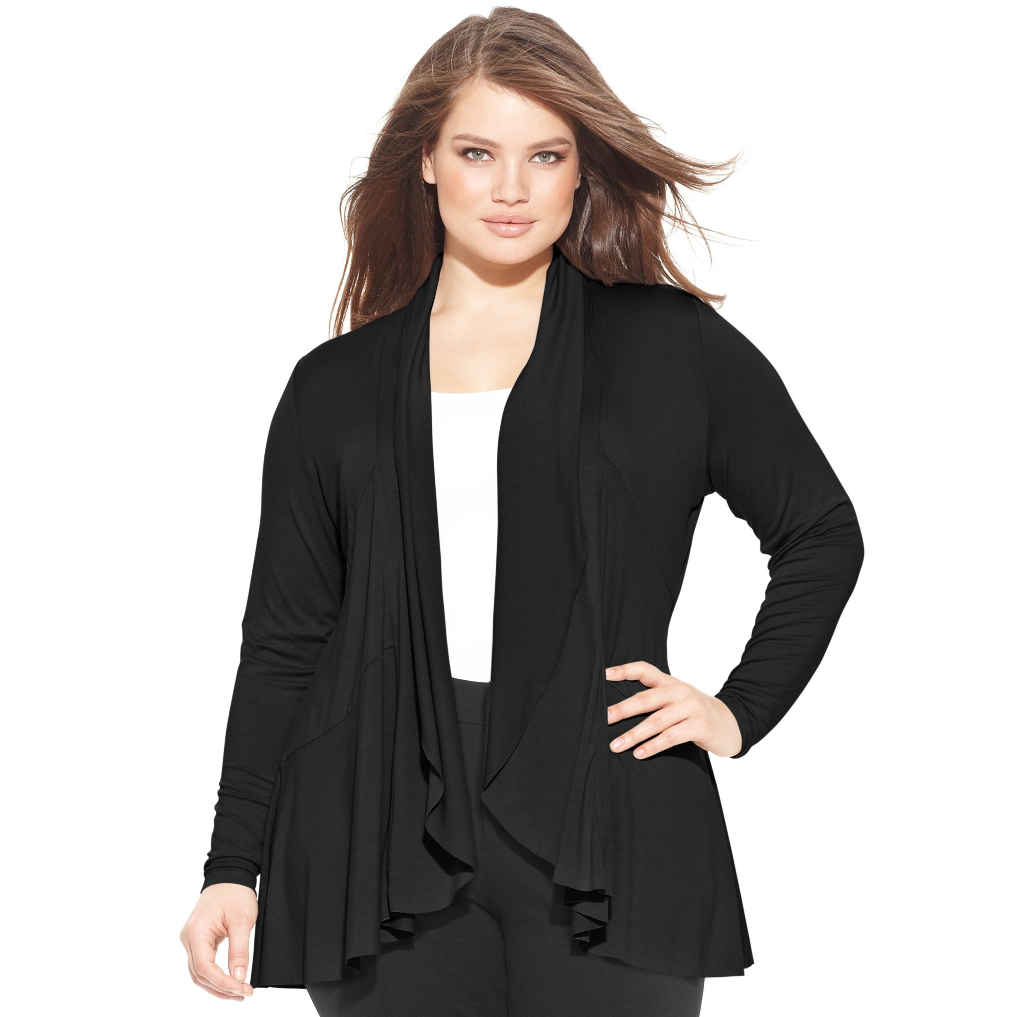 black coatigan plus size