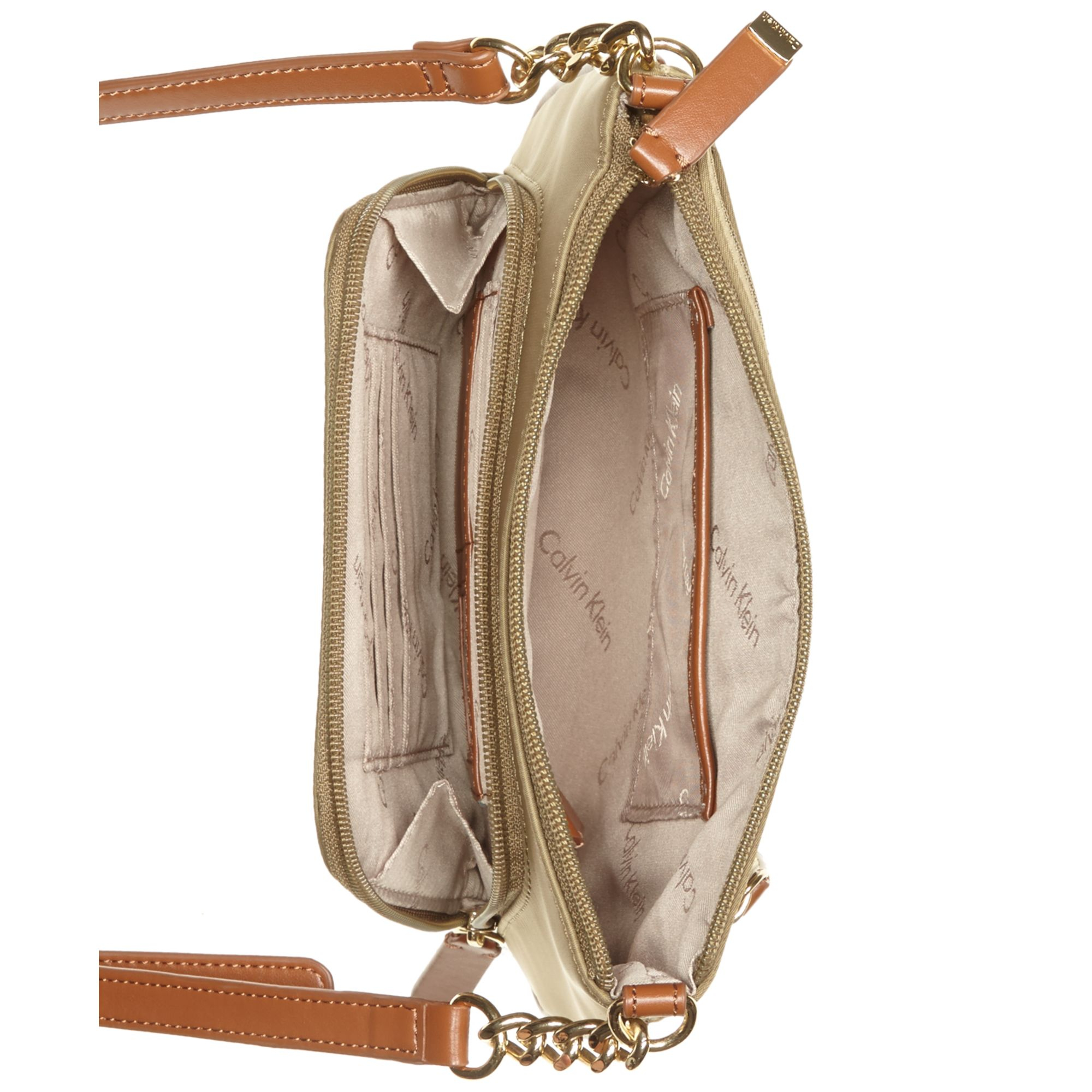 Calvin klein Nylon Crossbody in Natural Lyst
