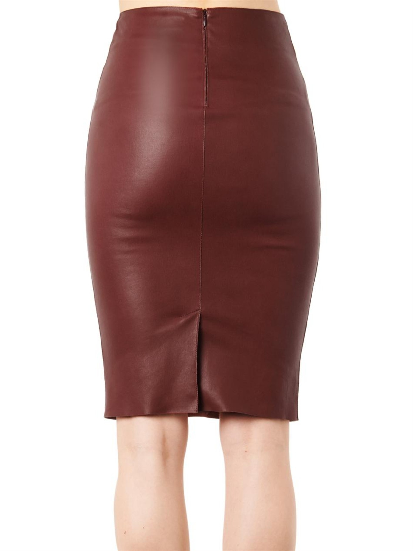 Drome Nappa Leather Pencil Skirt in Red | Lyst