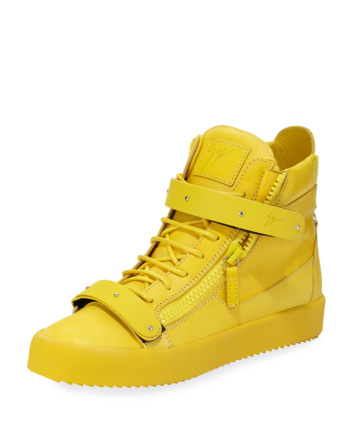 Double-strap Leather High-top Sneaker 