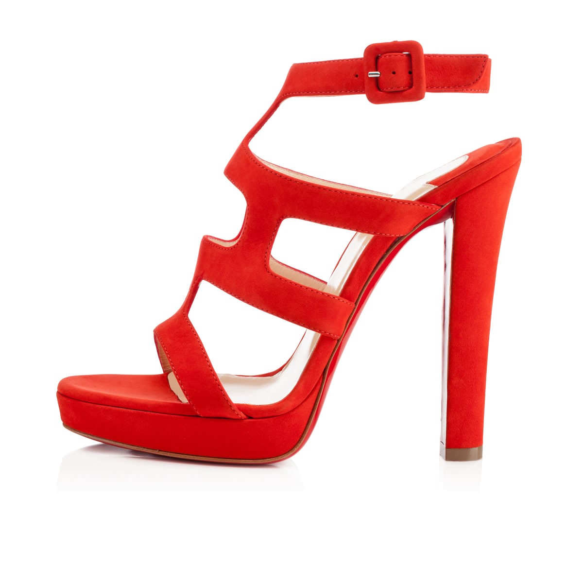 christian louboutin leather sandals Red chiffon trim | cosmetics ...