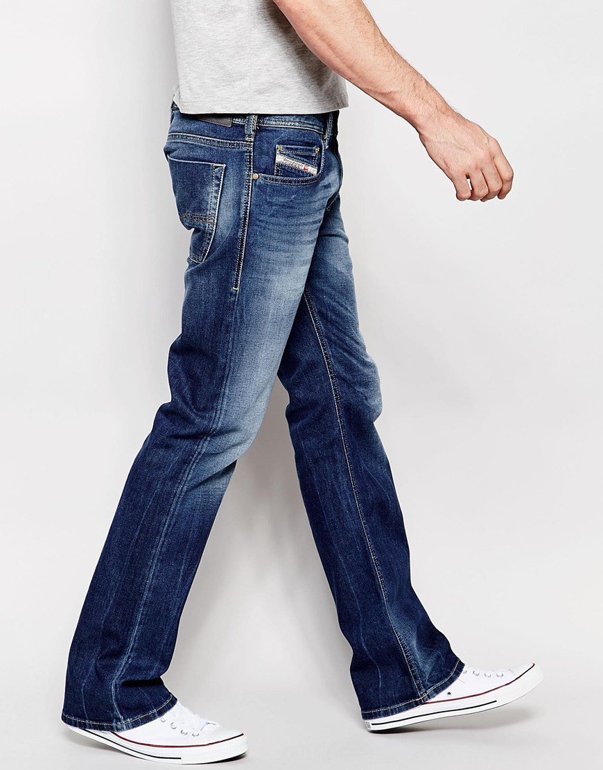 DIESEL Jeans Zatiny Bootcut Fit Stretch Mid Vintage Wash in Blue for Men | Lyst