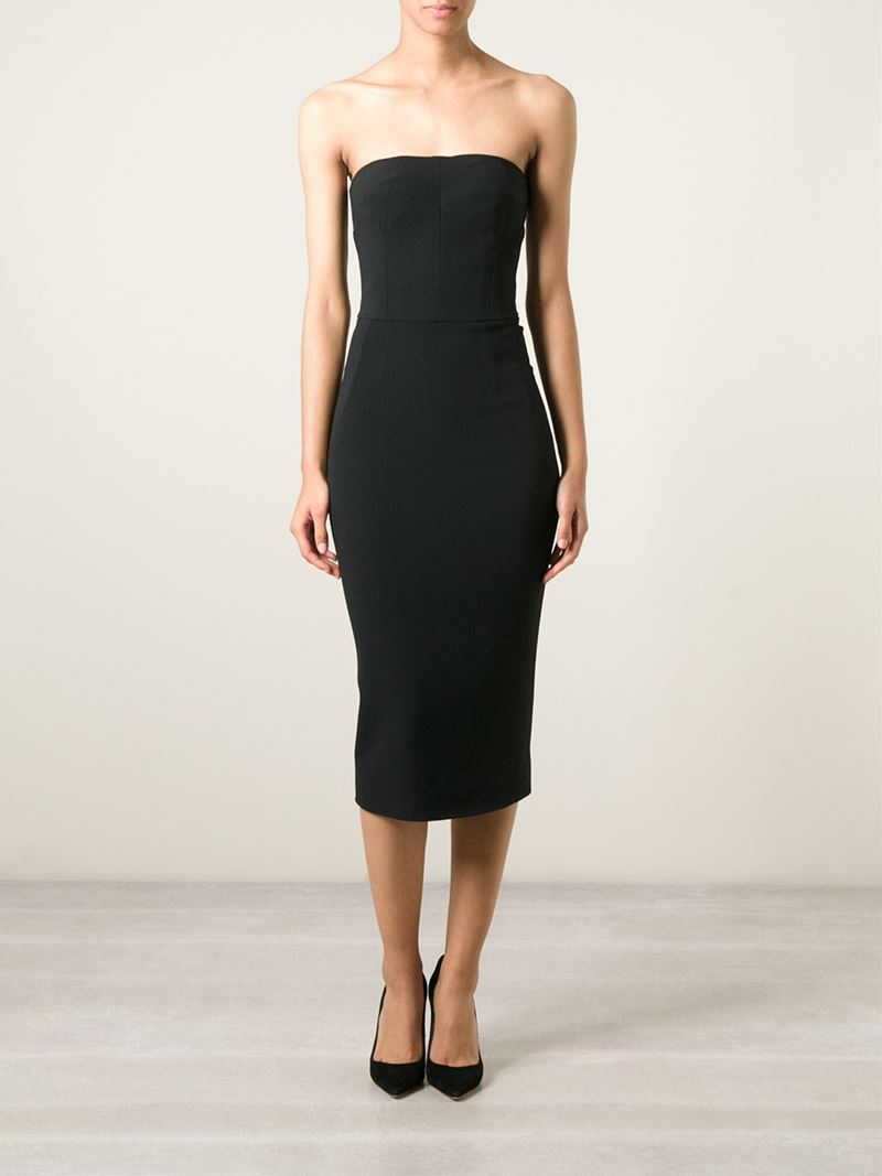 Dolce & Gabbana Strapless Dress in Black | Lyst
