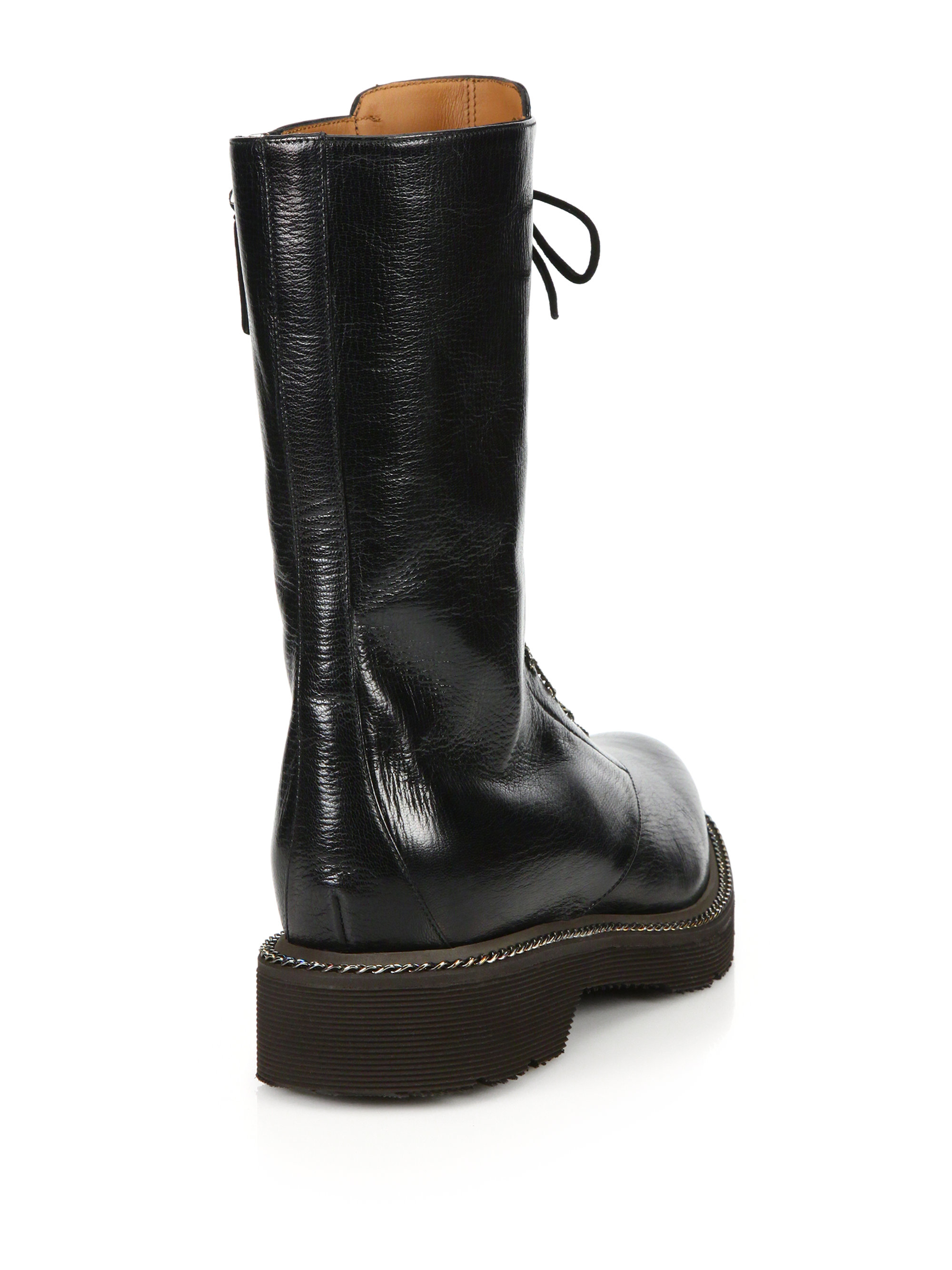 boots with chain laces