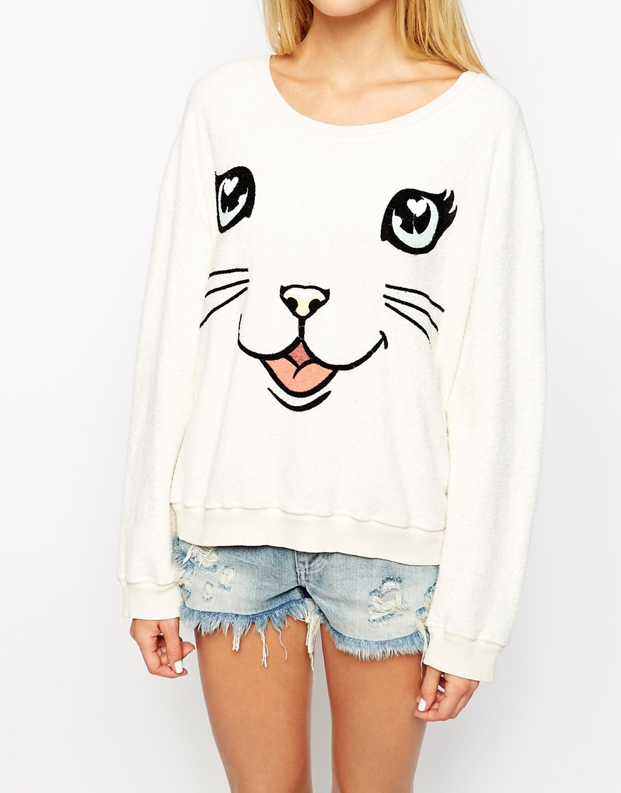 Wildfox cat sweatshirt Clearance