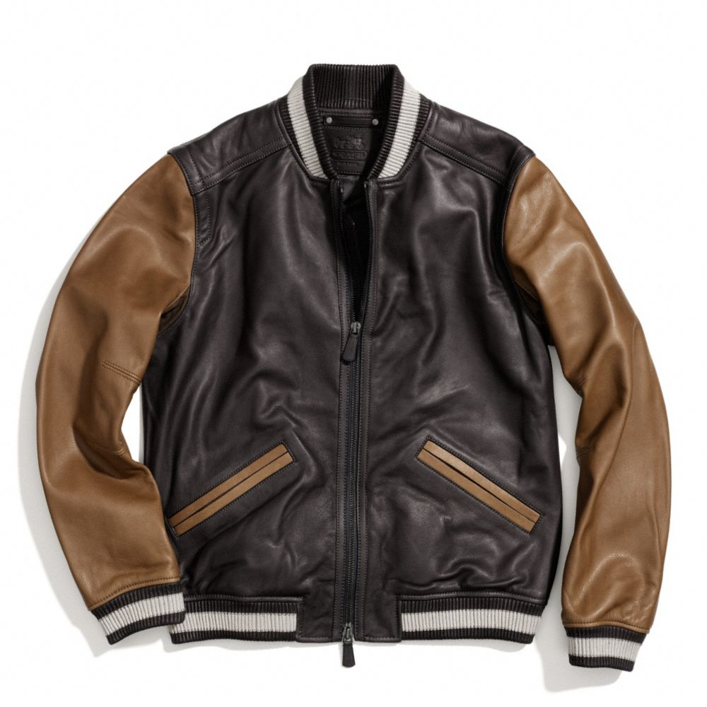 Lyst Coach Leather iBaseball Jacketi in Brown for Men