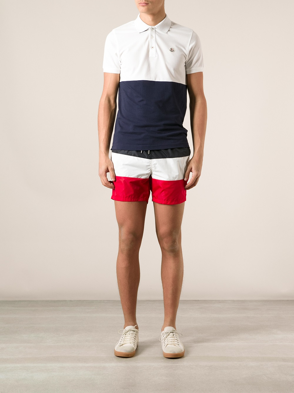 Moncler Bold Striped Swim Shorts for Men - Lyst