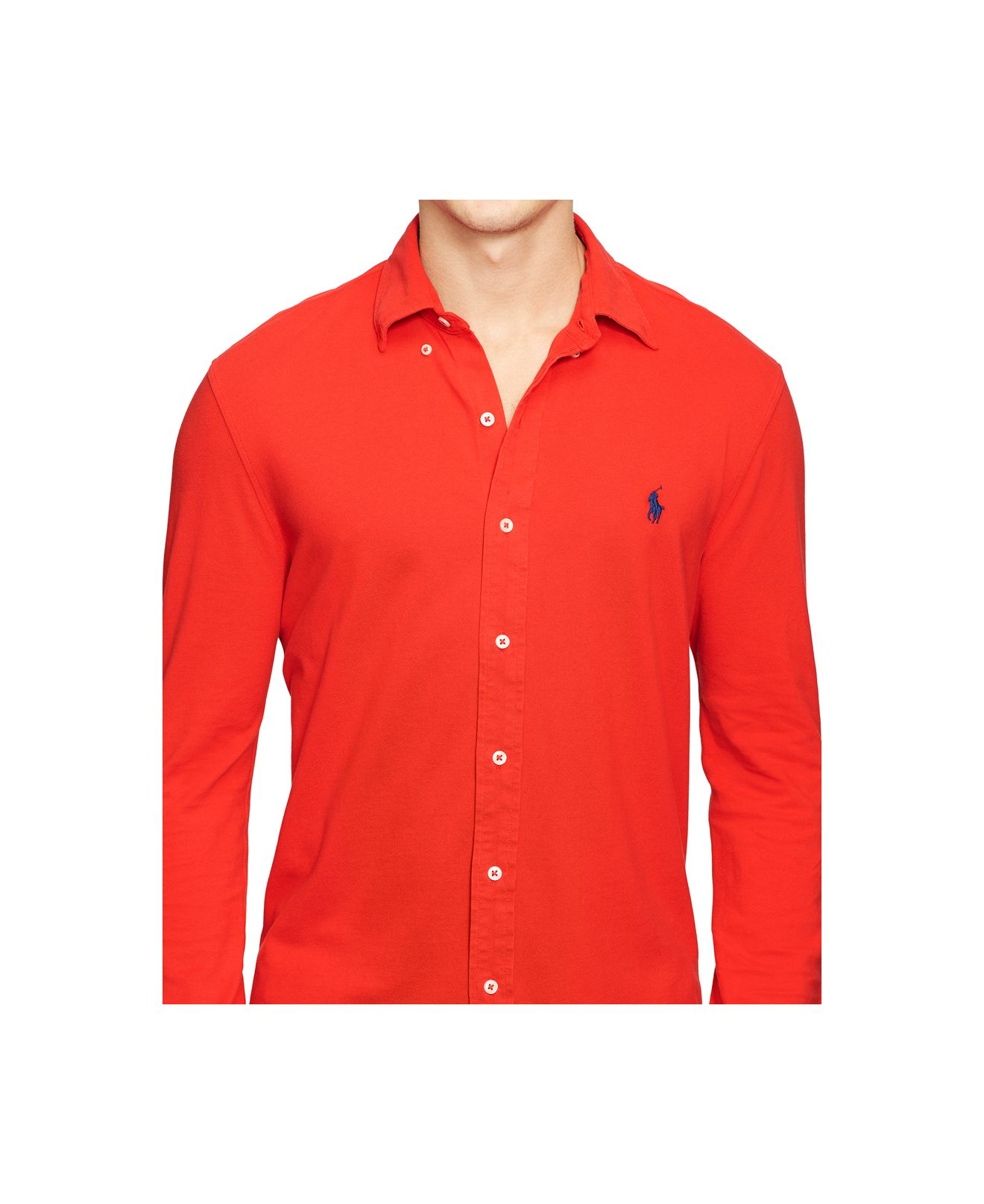 ralph lauren red button down shirt
