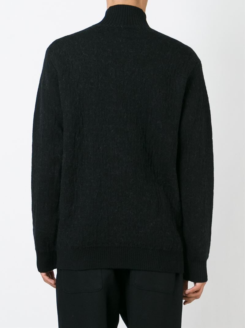 Lyst - Yohji Yamamoto Turtleneck Cut Out Detail Sweater in Black for Men