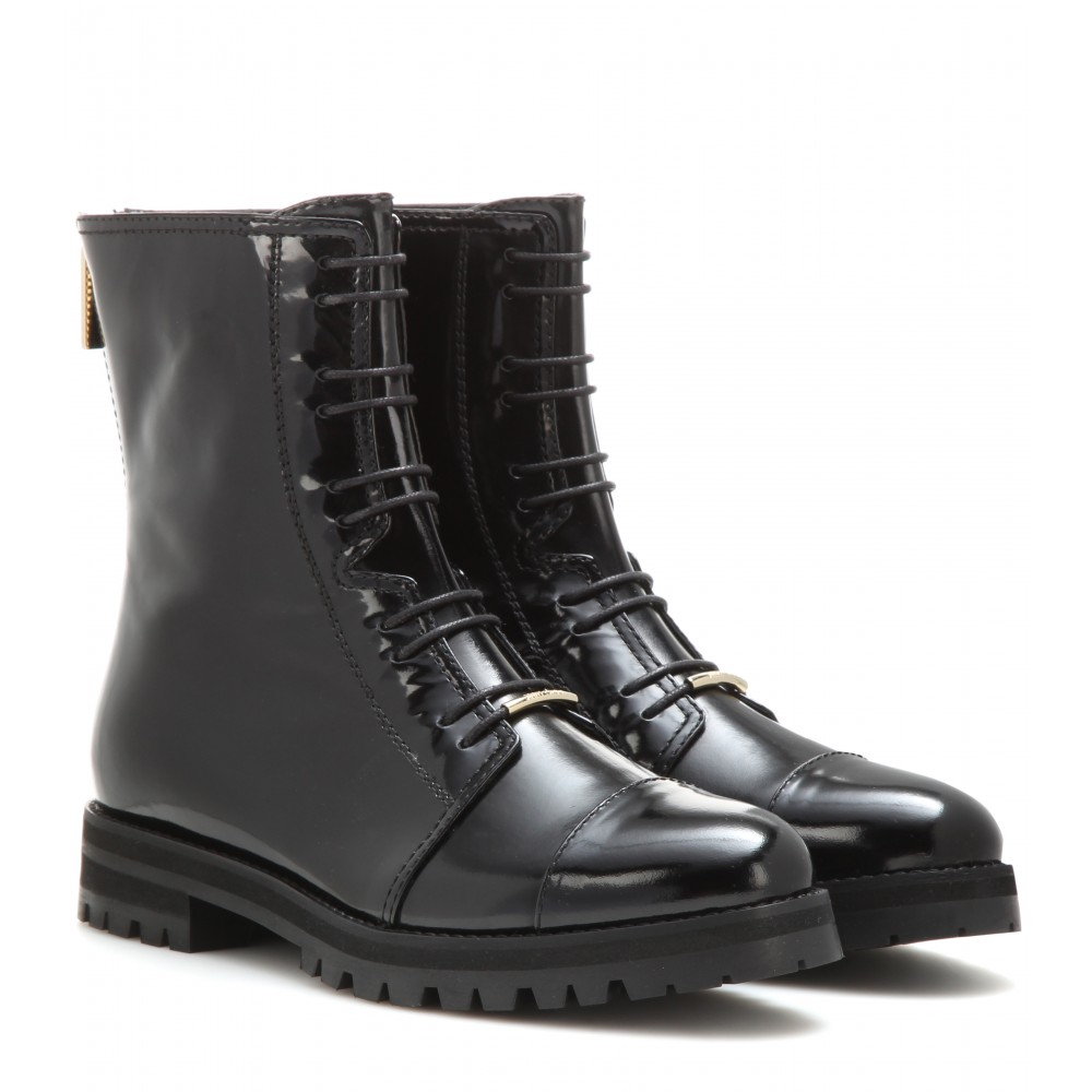 Jimmy Choo Haze Patent Leather Boots in Black - Lyst