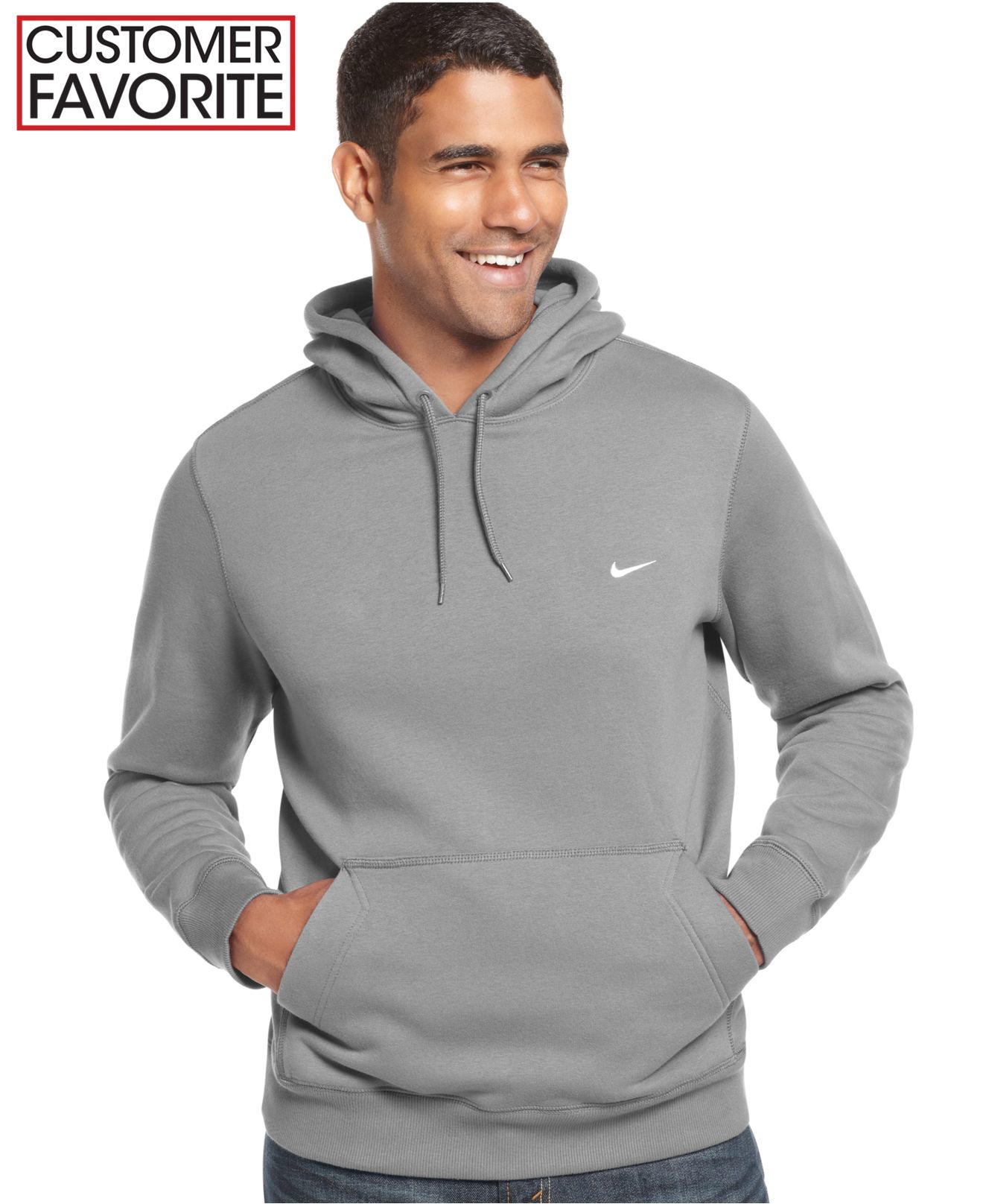 Nike Men's Classic Fleece Hoodie in Gray for Men (dark grey heather) | Lyst