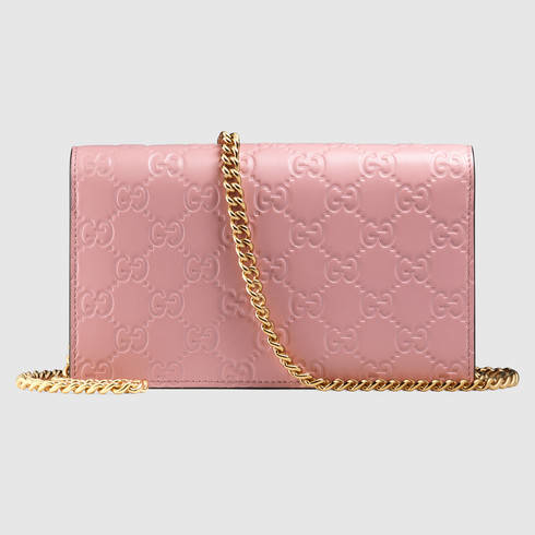 Gucci Pink Guccissima Leather GG Icon Zip Around Wallet Gucci