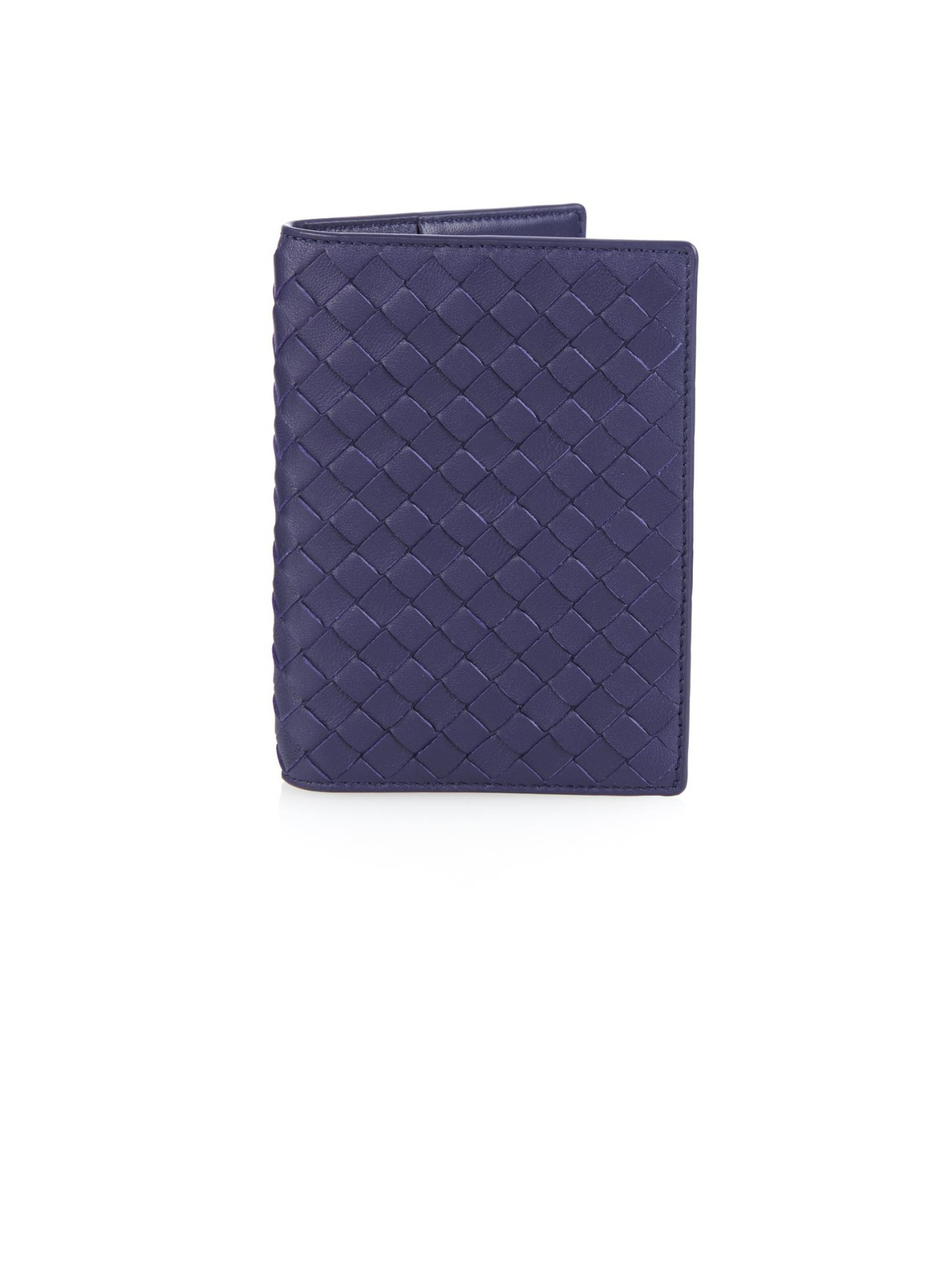 Bottega Veneta Intrecciato Leather Passport Cover in Blue for Men | Lyst