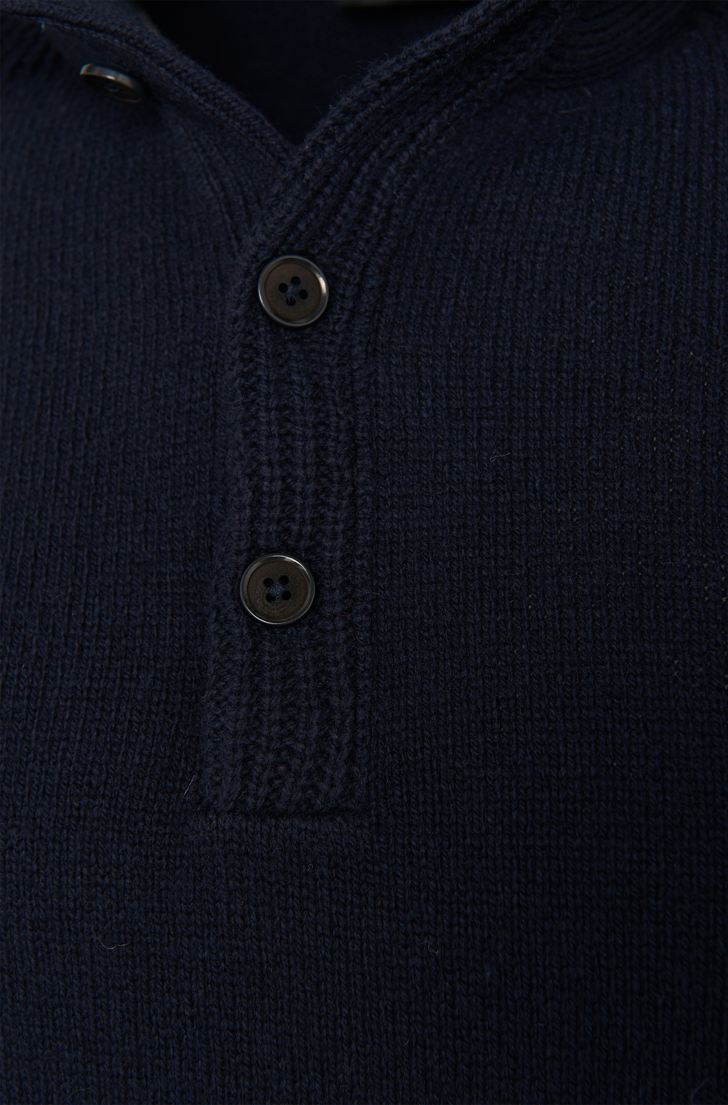Boss 'elizando' | Wool Cotton Buttoned Troy Collar Sweater in Blue for ...