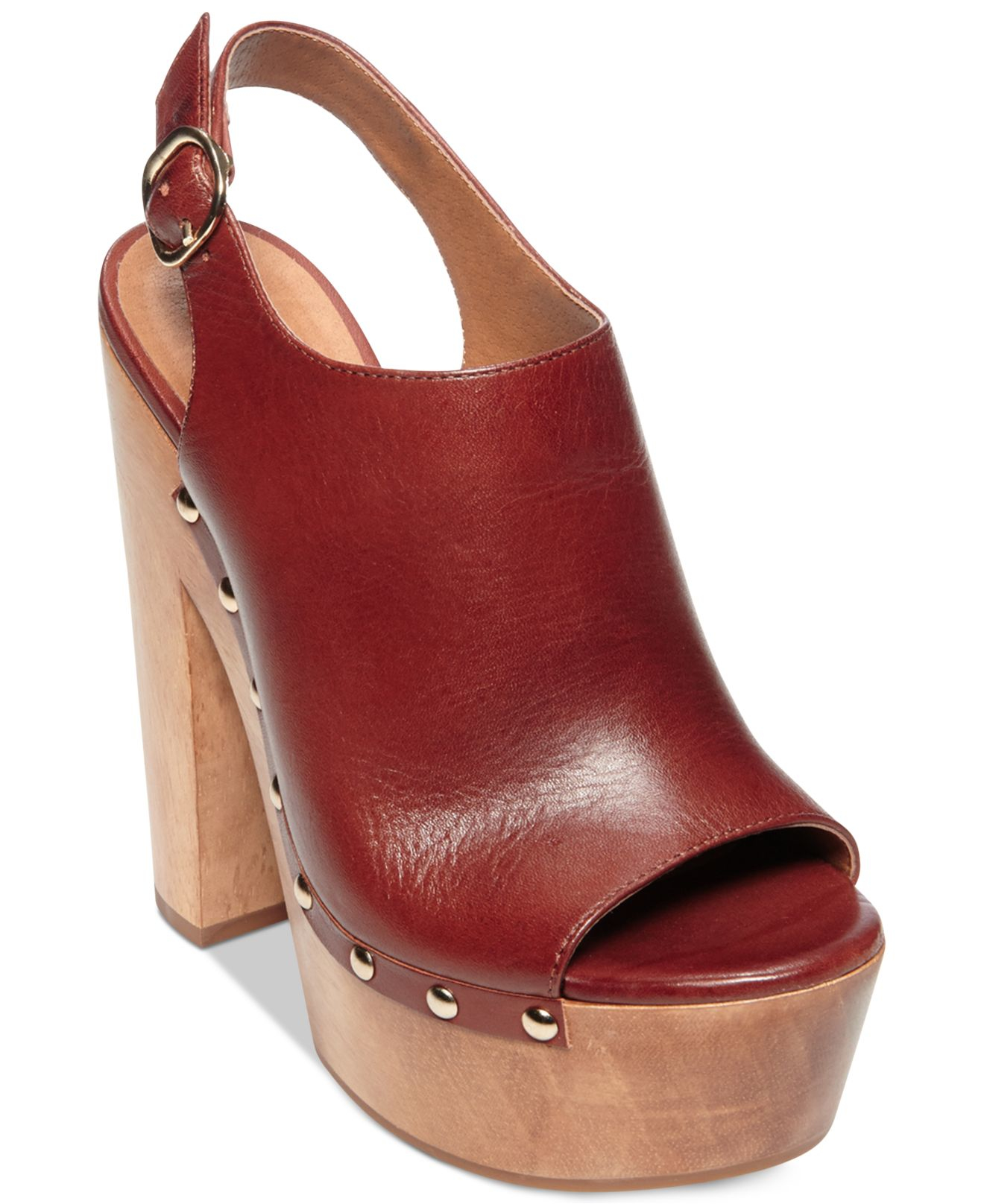 open toe clog heels