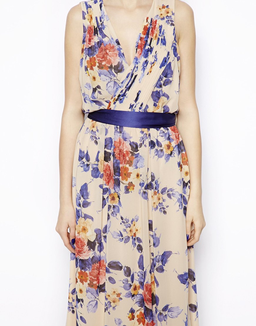 Mango Floral Print Maxi Dress in Pink (Purple) Lyst