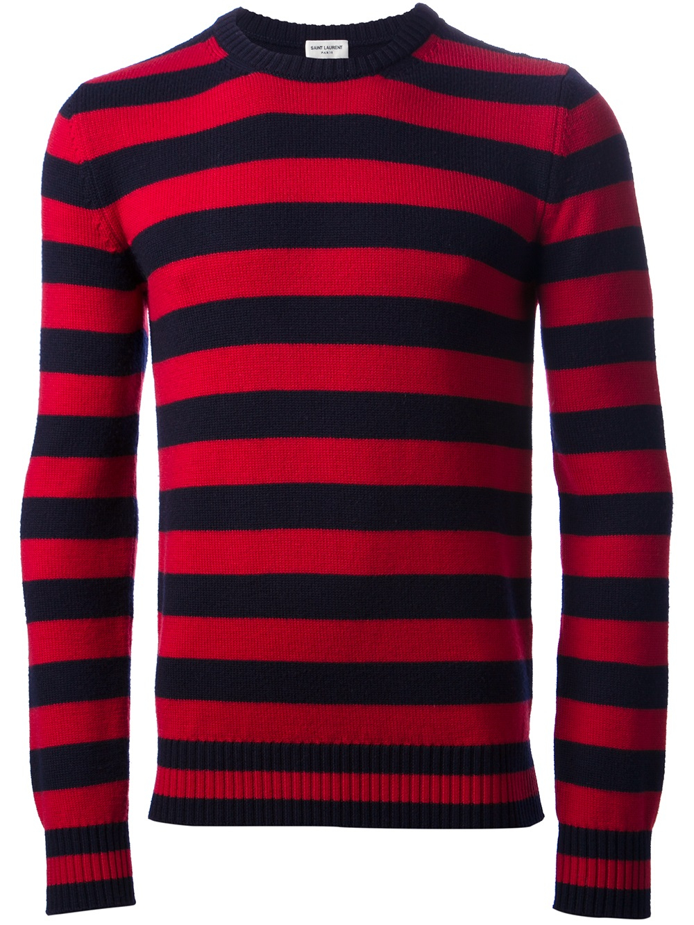 Saint Laurent Stripe Knit Sweater in Red (Blue) for Men Lyst