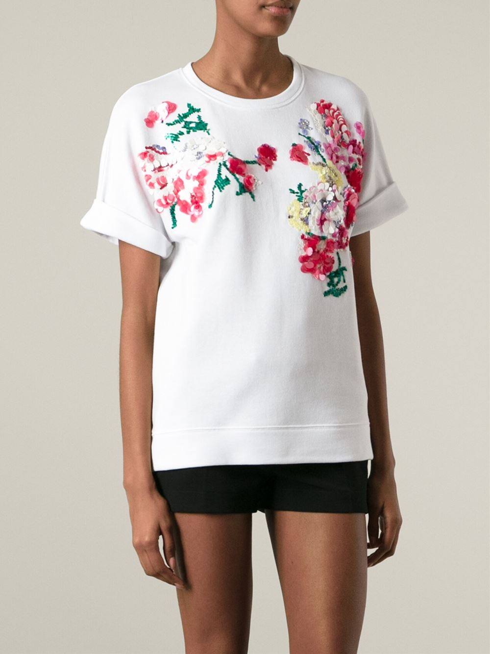 P.a.r.o.s.h. Embellished T-shirt in White | Lyst