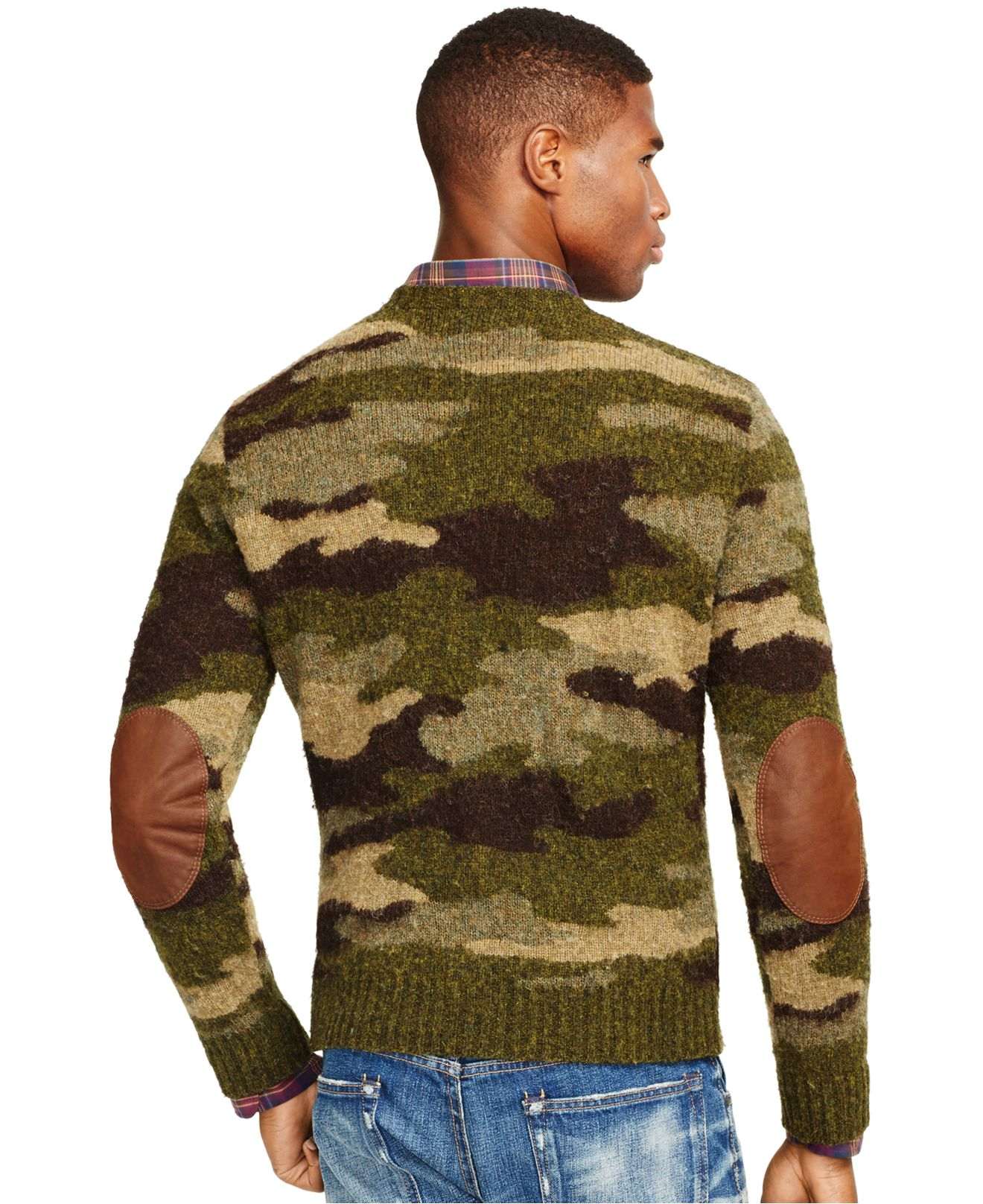 Polo Ralph Lauren Camo Wool Crewneck Sweater in Green for Men