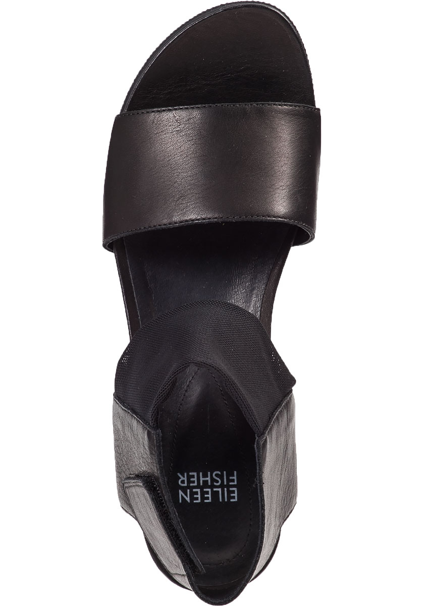 Eileen Fisher Spree Platform Sandal Black Leather | Lyst