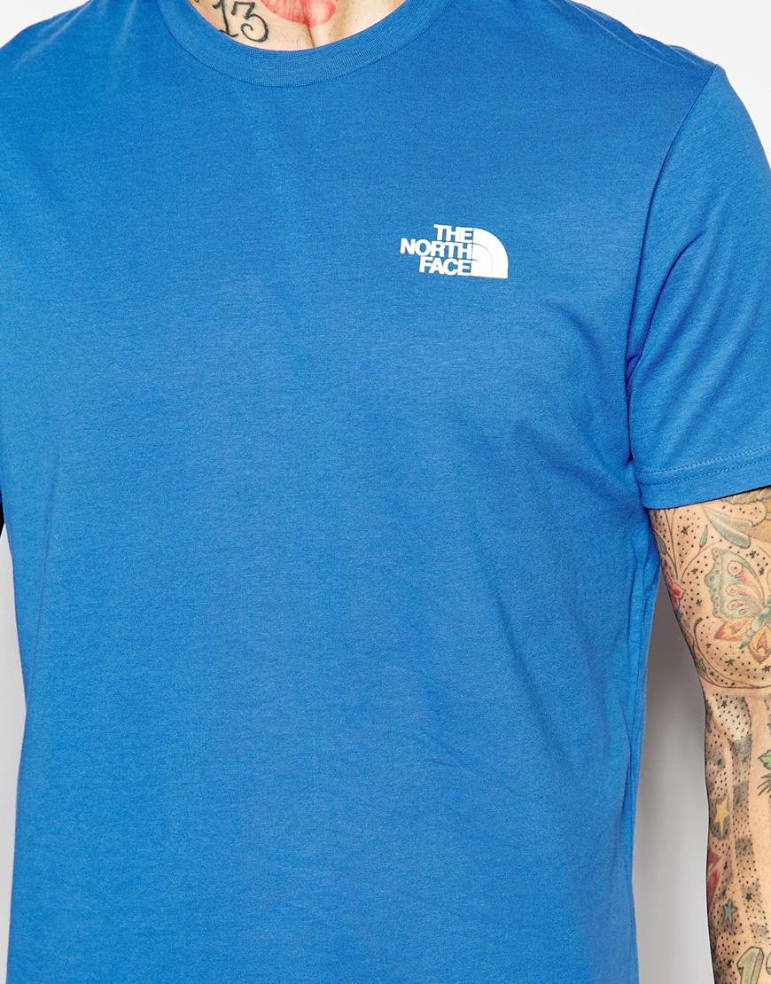 north face t shirt blue