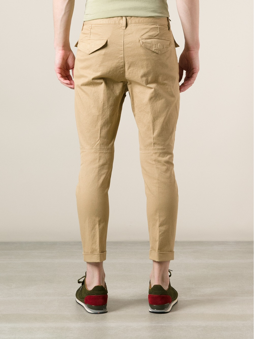 DSquared² Cropped Skinny Chinos in Natural for Men - Lyst