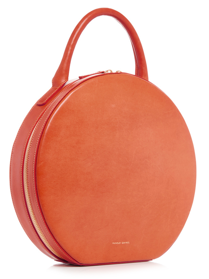 Mansur gavriel Leather Circle Bag in Orange | Lyst