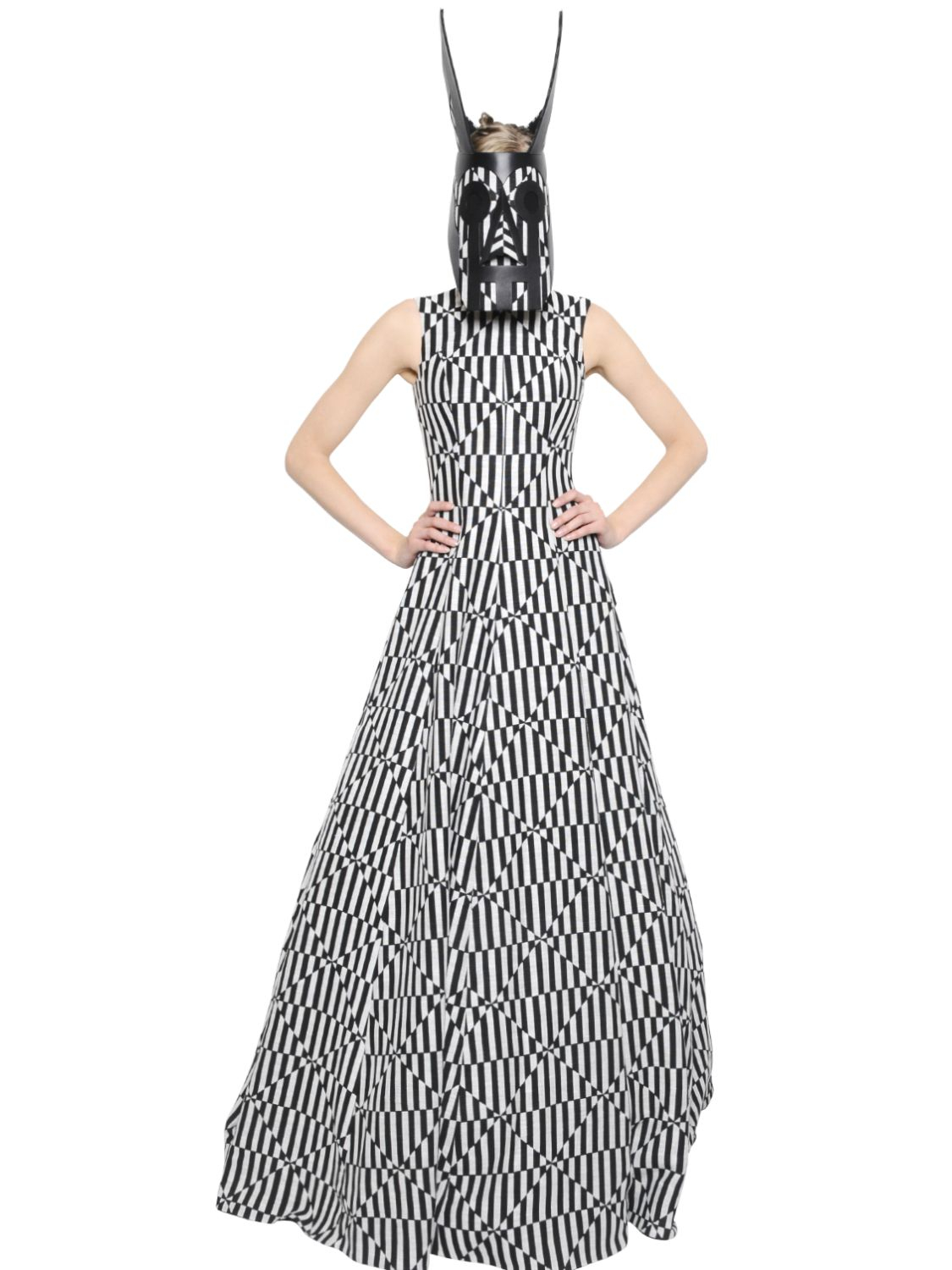 Lyst - Gareth Pugh Linen Blend Jacquard Dress in White