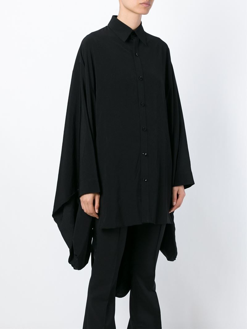 Yohji Yamamoto Kimono Sleeve Shirt in Black - Lyst