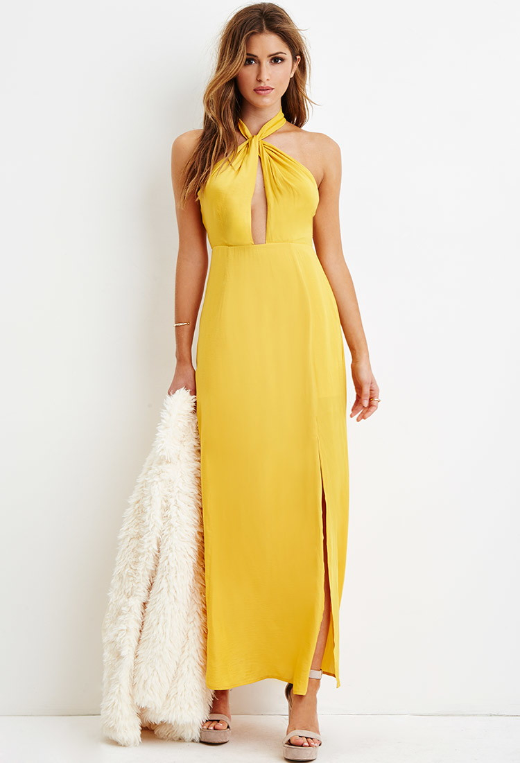 forever 21 yellow long dress