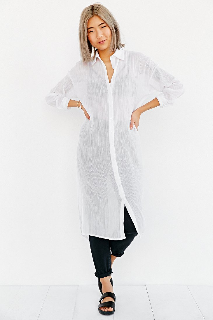 BDG Maxi Gauze Button-down Shirt in 