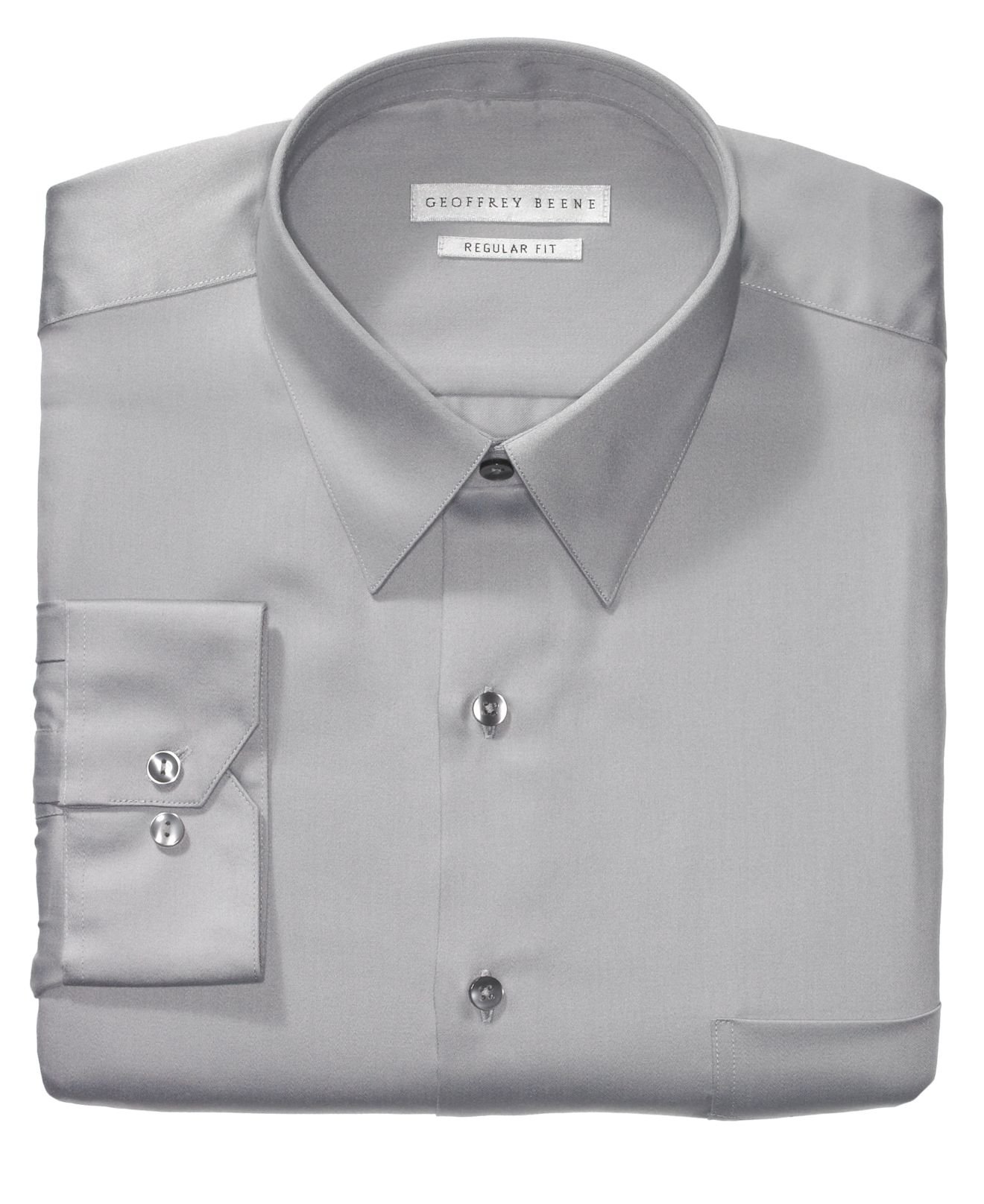 Geoffrey Beene Mens Regular Fit Sateen Solid Shirt