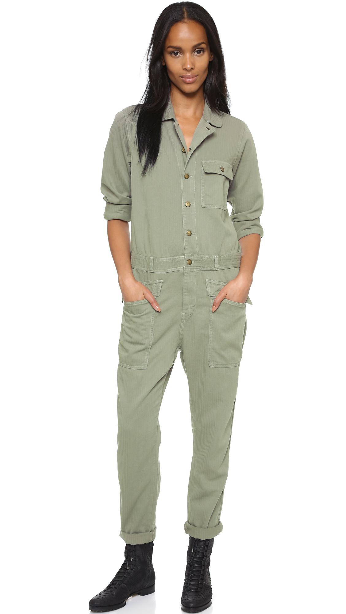 forest green coveralls