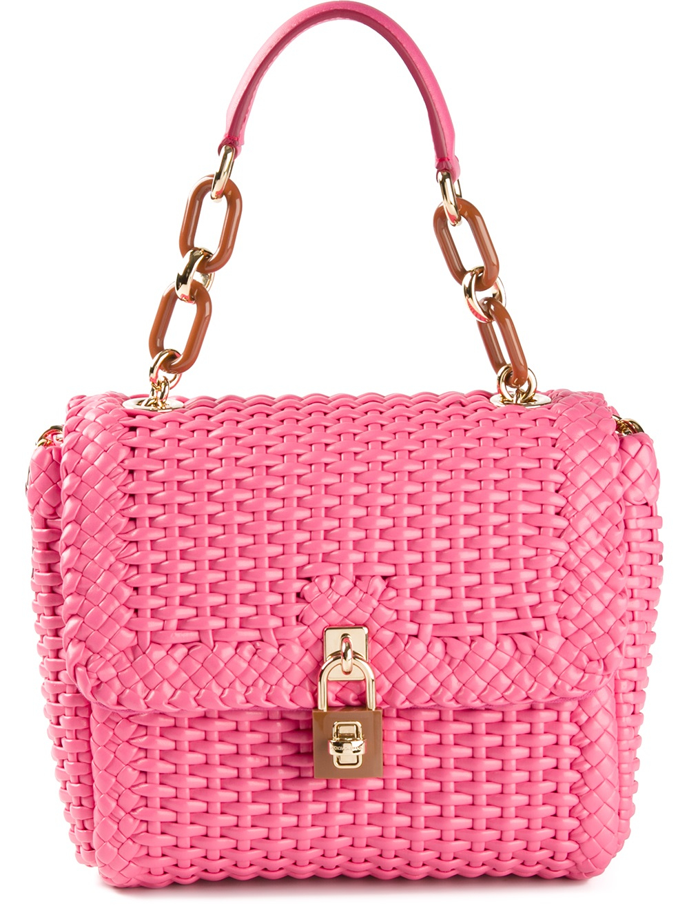 Lyst - Dolce & Gabbana Woven Tote Bag in Pink