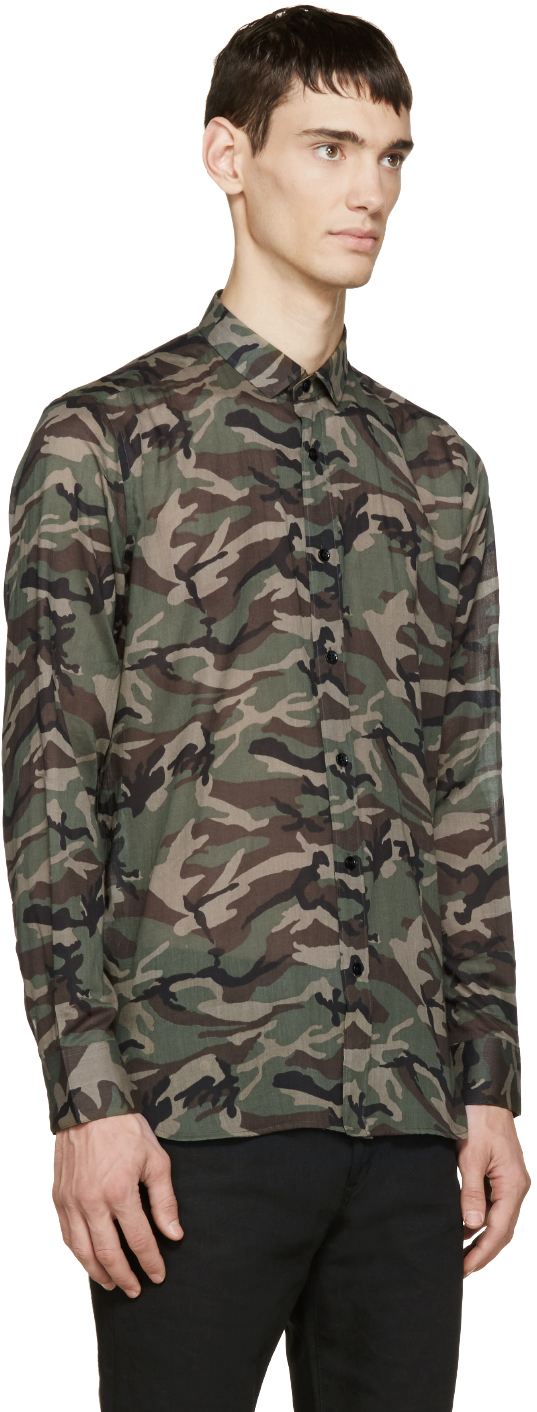 saint laurent camo shirt