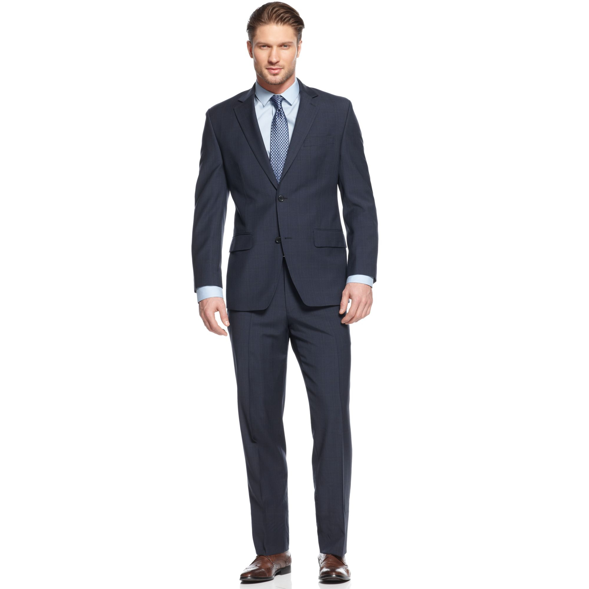 michael kors blue plaid suit