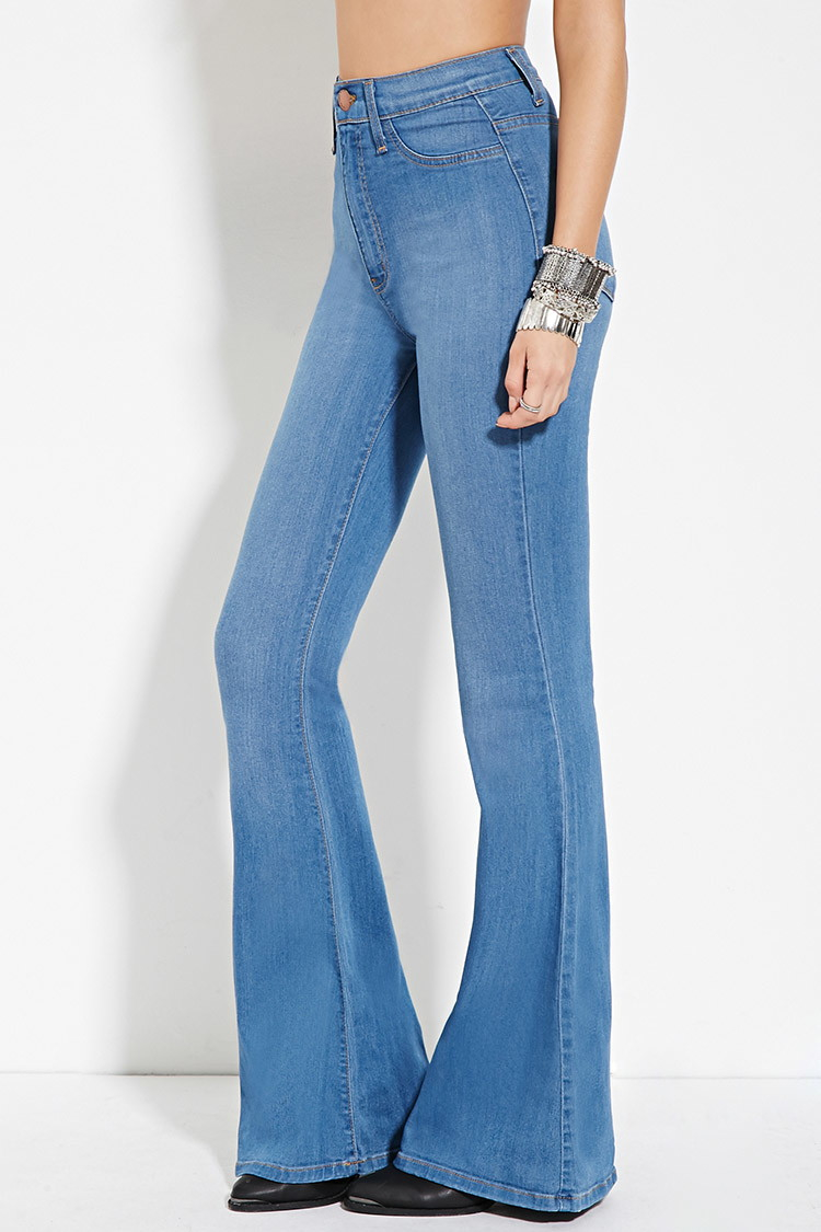 Forever 21 High-waisted Flare Jeans in Denim (Blue) | Lyst