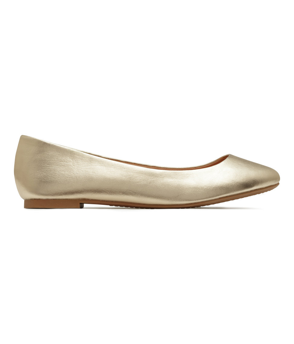 metallic ballet pumps