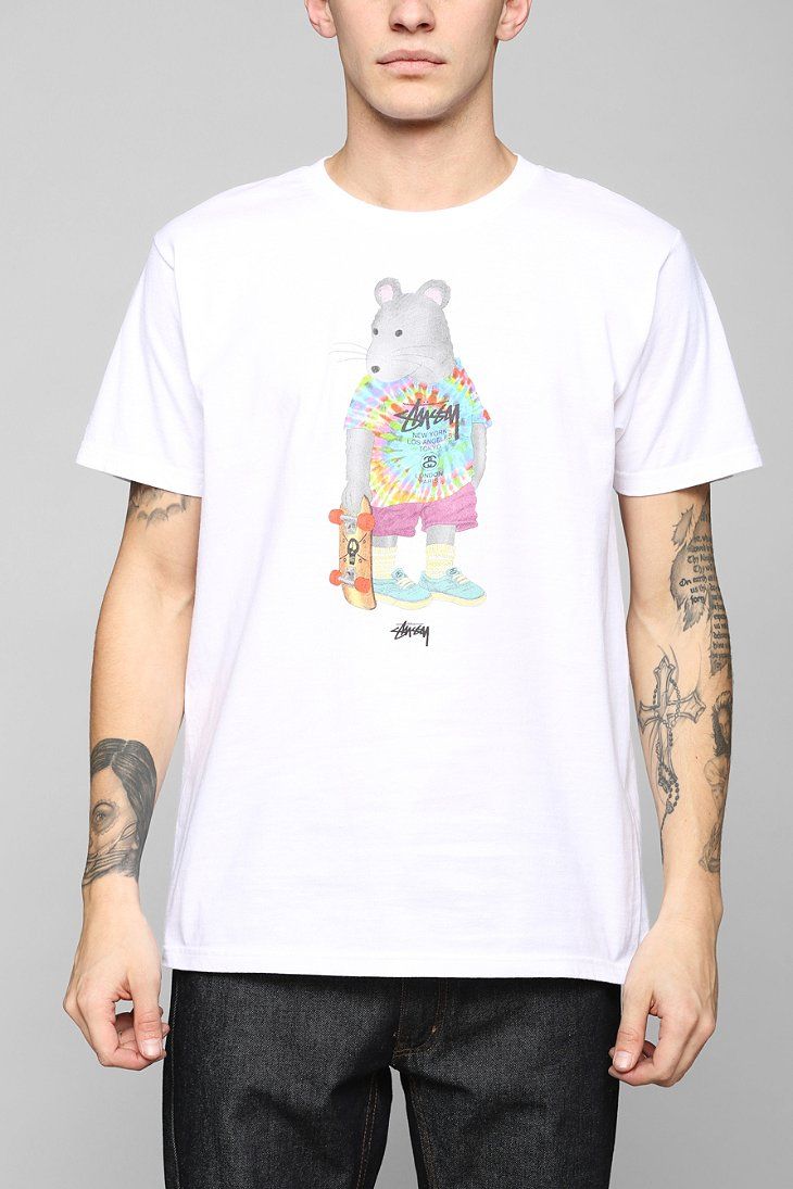 Stussy Td Rat Tee in White for Men | Lyst