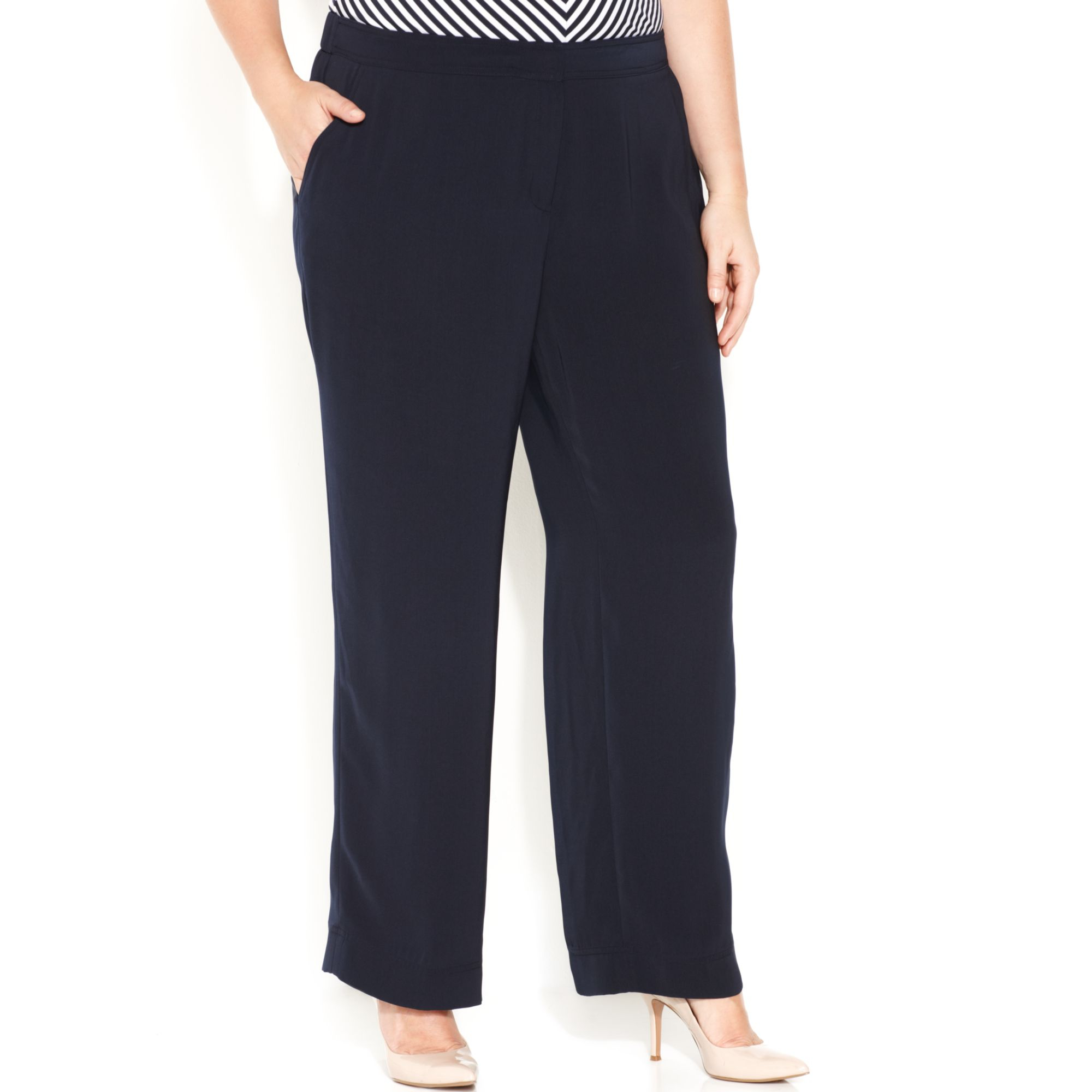 Jones new york Collection Plus Size Wideleg Pants in Blue | Lyst