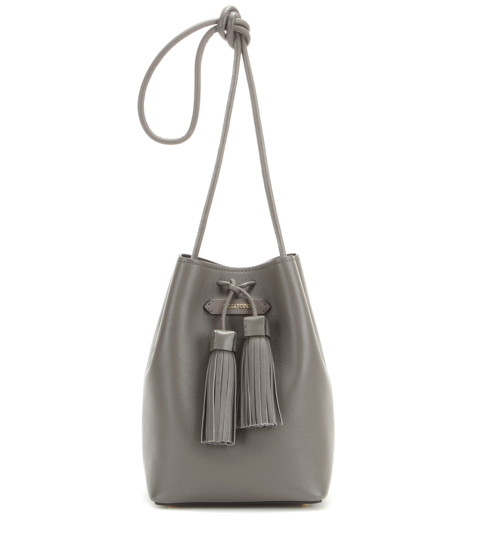Tom Ford Leather Bucket Bag in Graphite + Black (Gray) - Lyst