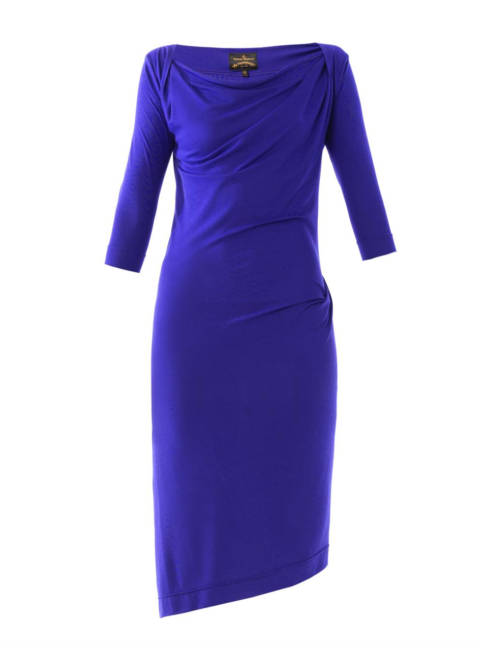 Vivienne Westwood Anglomania Draped Jersey Dress in Blue - Lyst