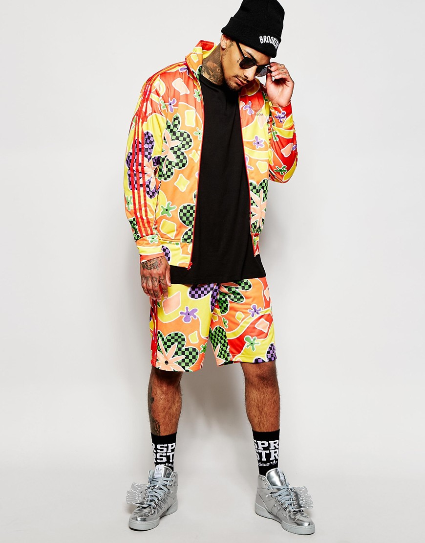 adidas Originals Synthetic X Jeremy Scott Floral Shorts Ac1821 in Red for  Men | Lyst