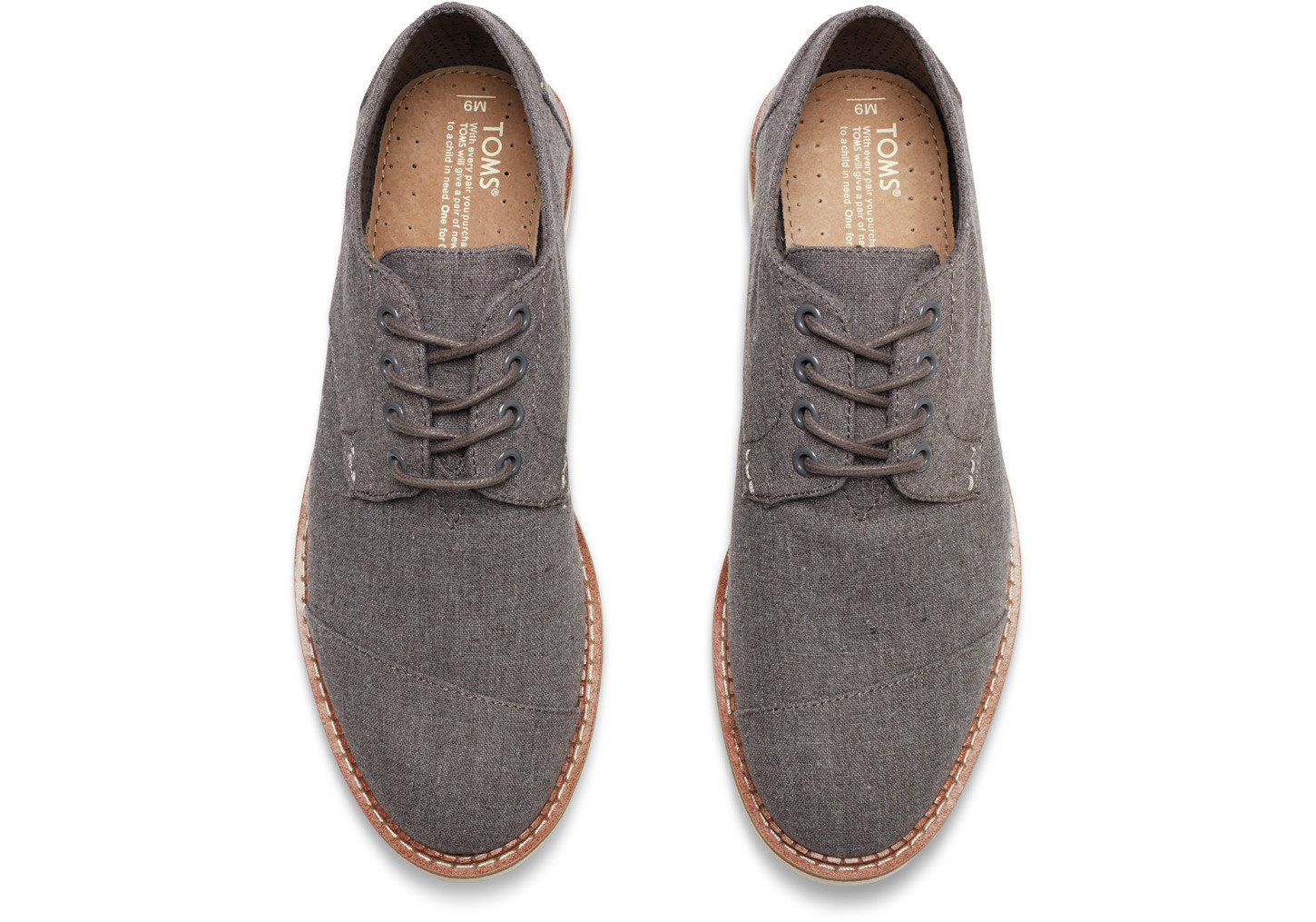 TOMS Waxed Twill Brogues in Grey (Gray 