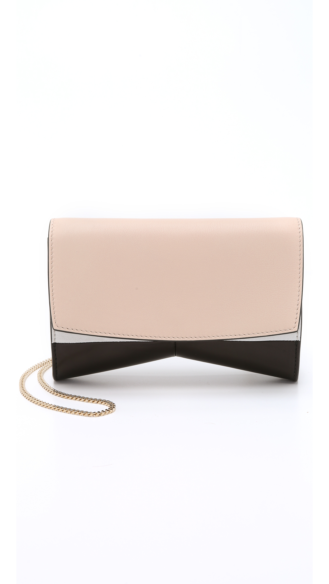 Narciso Rodriguez Rachel Small Evening Clutch - Nude/black in Natural | Lyst