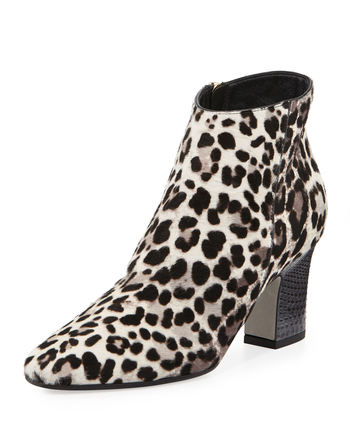 low heel leopard print boots