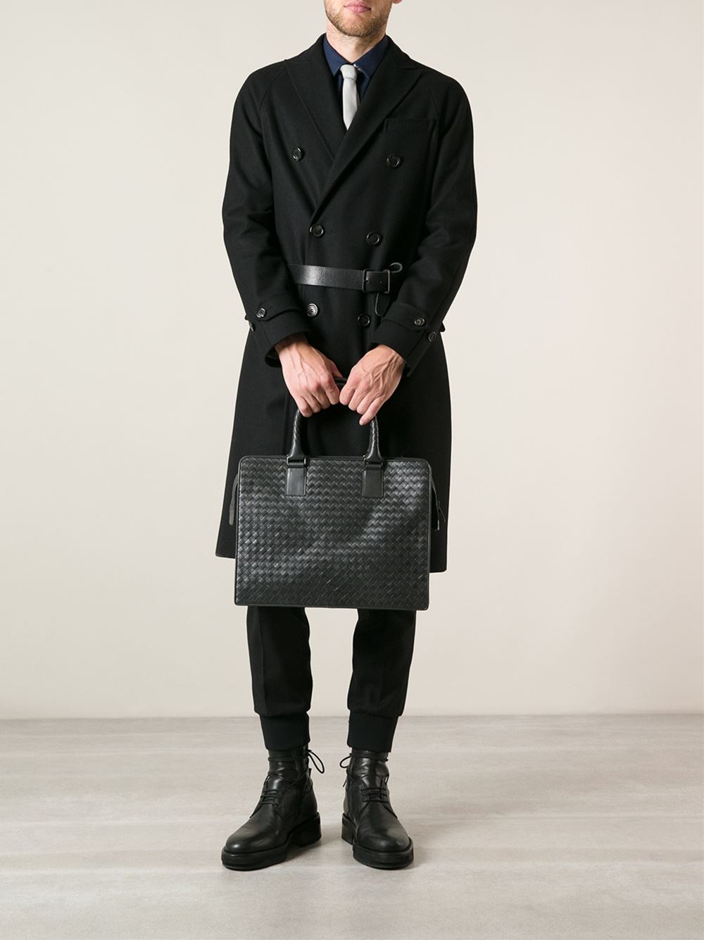 Bottega Veneta Intrecciato Laptop Bag in Gray for Men Lyst