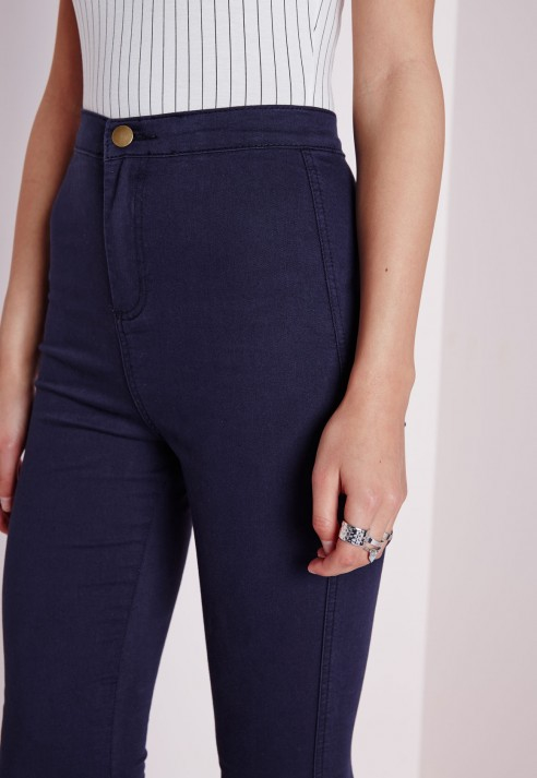 navy high waisted jeans
