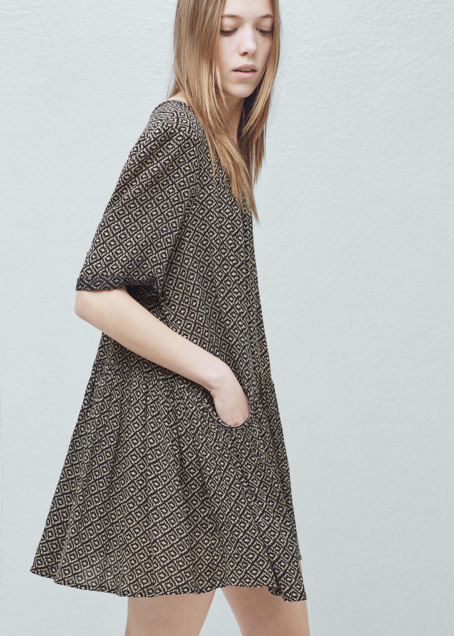 Flared skirt dress - Women | MANGO USA Flared skirt dress - Women | MANGO USA